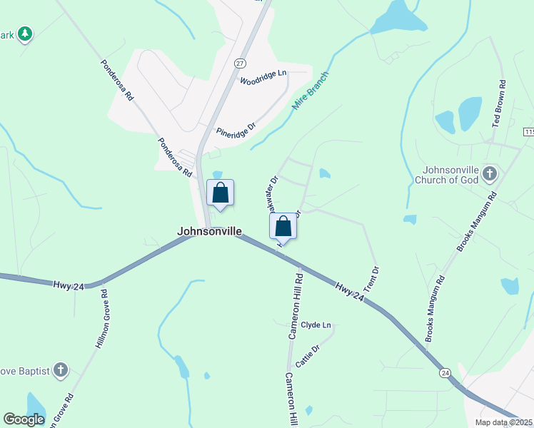 map of restaurants, bars, coffee shops, grocery stores, and more near 91 Oakwater Drive in Cameron