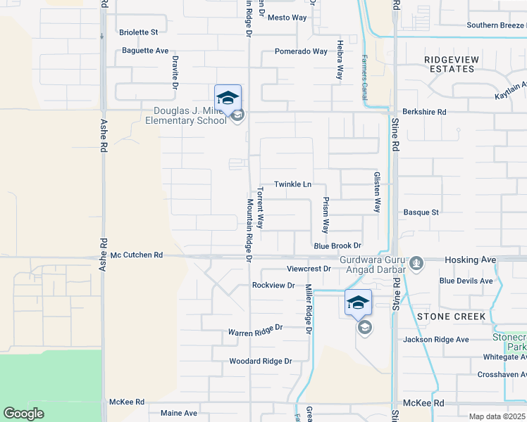map of restaurants, bars, coffee shops, grocery stores, and more near 5512 Ripple Cove Way in Bakersfield