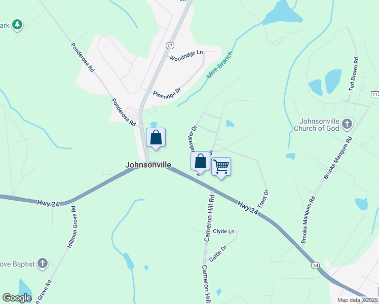 map of restaurants, bars, coffee shops, grocery stores, and more near 91 Oakwater Drive in Cameron