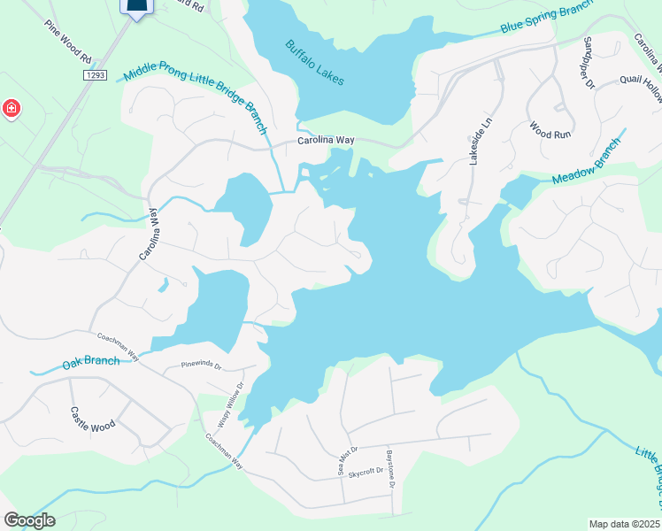 map of restaurants, bars, coffee shops, grocery stores, and more near 121 Crystal Point in Sanford