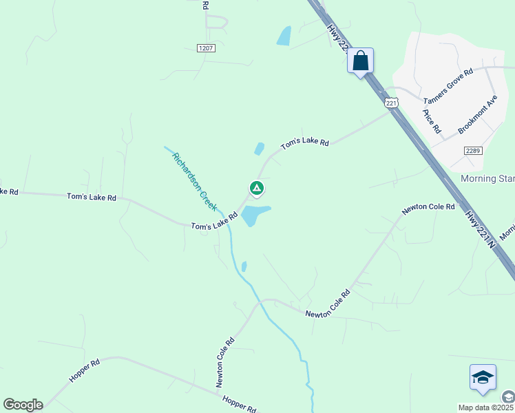 map of restaurants, bars, coffee shops, grocery stores, and more near 441 Tom's Lake Road in Forest City