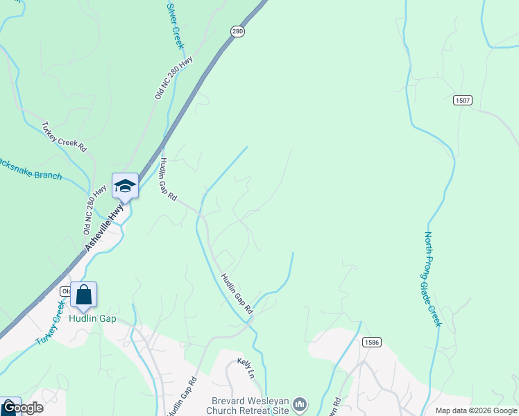 map of restaurants, bars, coffee shops, grocery stores, and more near Norm Col Road in Transylvania County