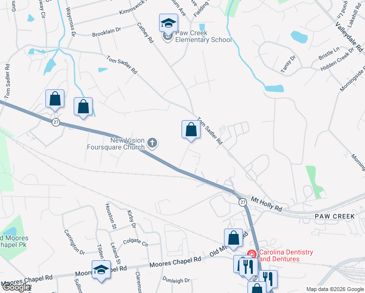 map of restaurants, bars, coffee shops, grocery stores, and more near in Charlotte