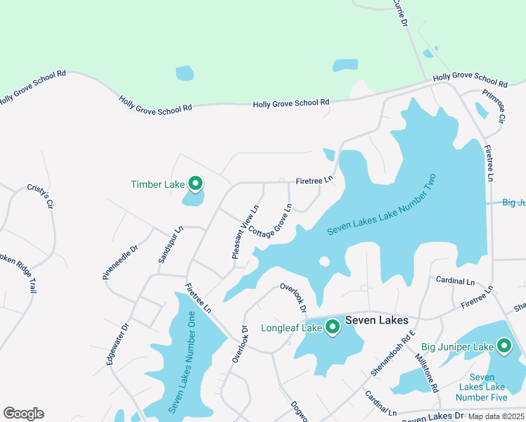 map of restaurants, bars, coffee shops, grocery stores, and more near Pleasant View Lane in Seven Lakes