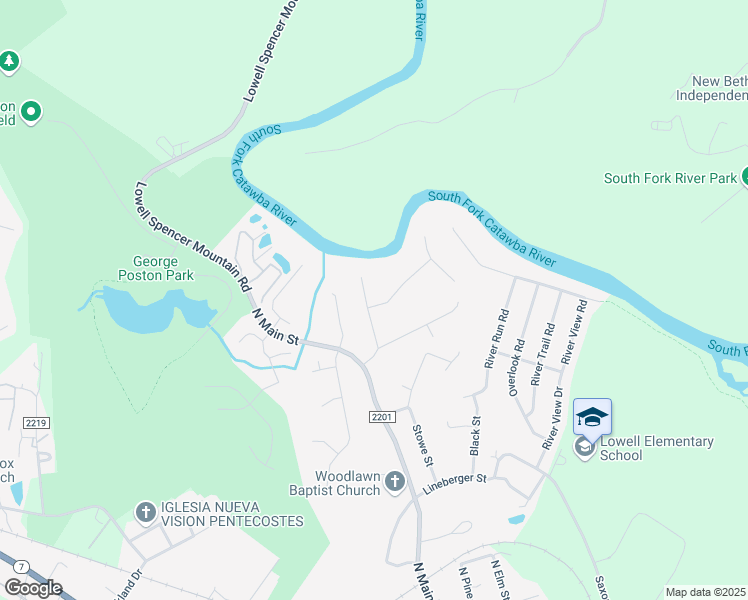 map of restaurants, bars, coffee shops, grocery stores, and more near 4038 River Falls Drive in Lowell