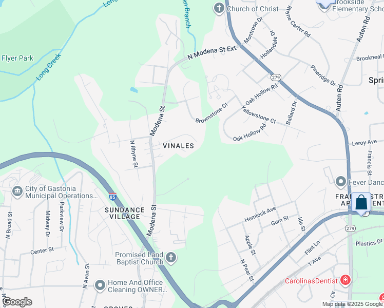 map of restaurants, bars, coffee shops, grocery stores, and more near 1249 Marcela Drive in Gastonia
