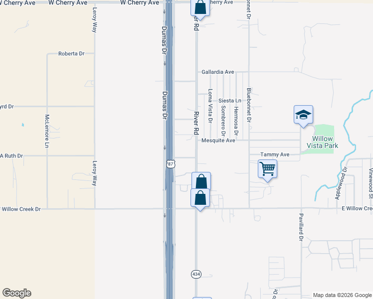 map of restaurants, bars, coffee shops, grocery stores, and more near 7607 River Rd in Amarillo