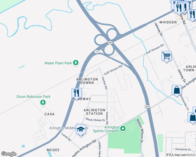map of restaurants, bars, coffee shops, grocery stores, and more near 5792 Reed Bend Cove in Arlington