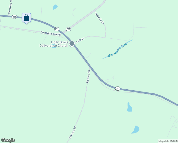 map of restaurants, bars, coffee shops, grocery stores, and more near 2705 North Carolina 211 in Eagle Springs