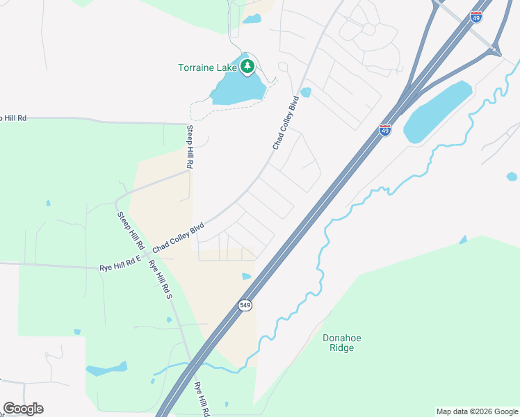map of restaurants, bars, coffee shops, grocery stores, and more near Chad Colley Boulevard in Fort Smith