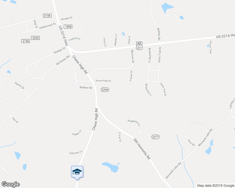 map of restaurants, bars, coffee shops, grocery stores, and more near 190 Greene Road in Forest City