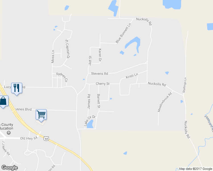 map of restaurants, bars, coffee shops, grocery stores, and more near 119 Weaver Lane in Bolivar