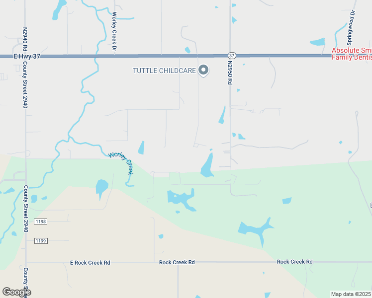 map of restaurants, bars, coffee shops, grocery stores, and more near 401 Willow Creek Drive in Tuttle