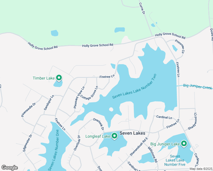 map of restaurants, bars, coffee shops, grocery stores, and more near Brown Bark Road in Seven Lakes