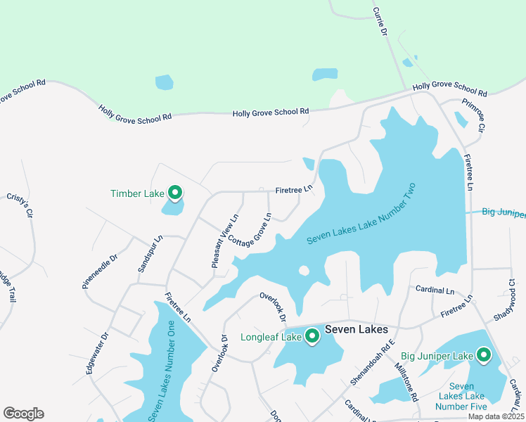 map of restaurants, bars, coffee shops, grocery stores, and more near 106 Cottage Grove Lane in Seven Lakes