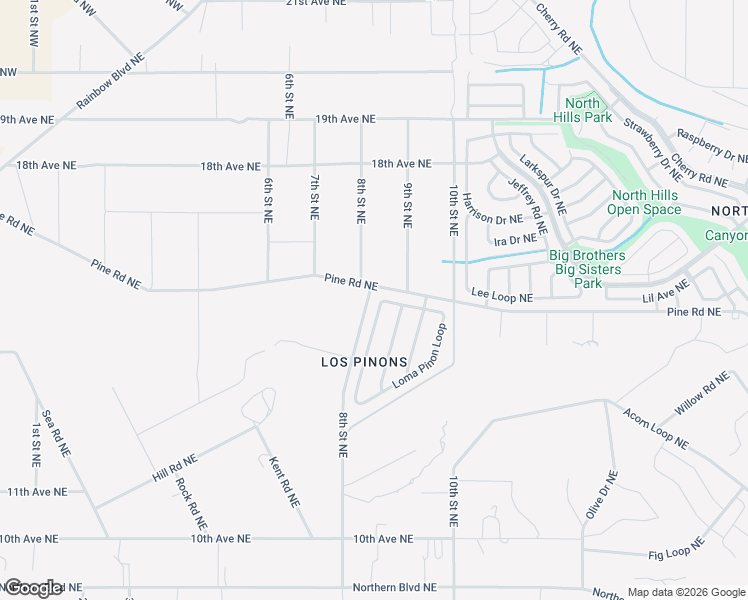 map of restaurants, bars, coffee shops, grocery stores, and more near 941 Loma Pinon Loop in Rio Rancho