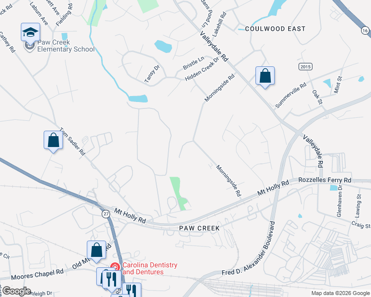 map of restaurants, bars, coffee shops, grocery stores, and more near in Charlotte