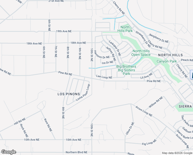 map of restaurants, bars, coffee shops, grocery stores, and more near 1808 Lee Loop Northeast in Rio Rancho