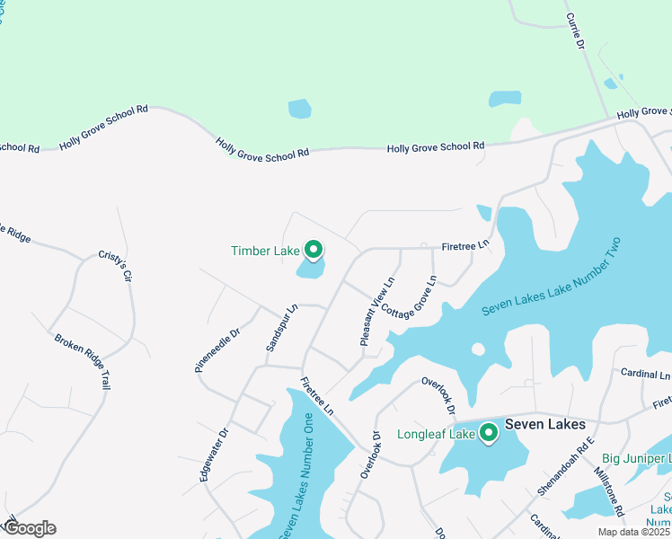 map of restaurants, bars, coffee shops, grocery stores, and more near Firetree Lane in Seven Lakes