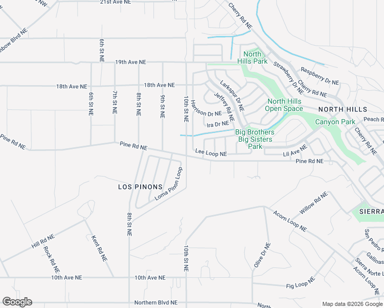 map of restaurants, bars, coffee shops, grocery stores, and more near 1808 Lee Loop Northeast in Rio Rancho