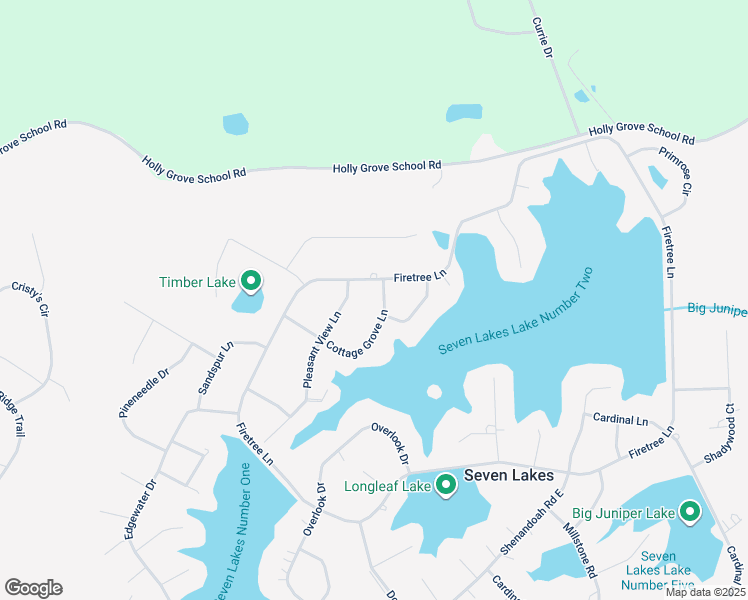 map of restaurants, bars, coffee shops, grocery stores, and more near Cottage Grove Lane in Seven Lakes