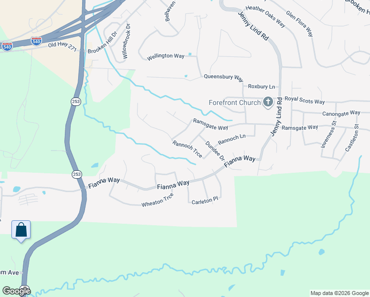 map of restaurants, bars, coffee shops, grocery stores, and more near 1916 Rannoch Trce in Fort Smith