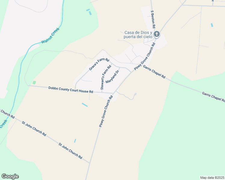 map of restaurants, bars, coffee shops, grocery stores, and more near 950 Piney Grove Church Road in La Grange