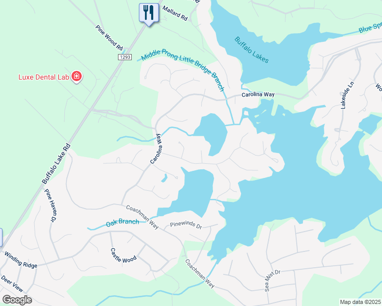 map of restaurants, bars, coffee shops, grocery stores, and more near 26 Night Heron Court in Sanford
