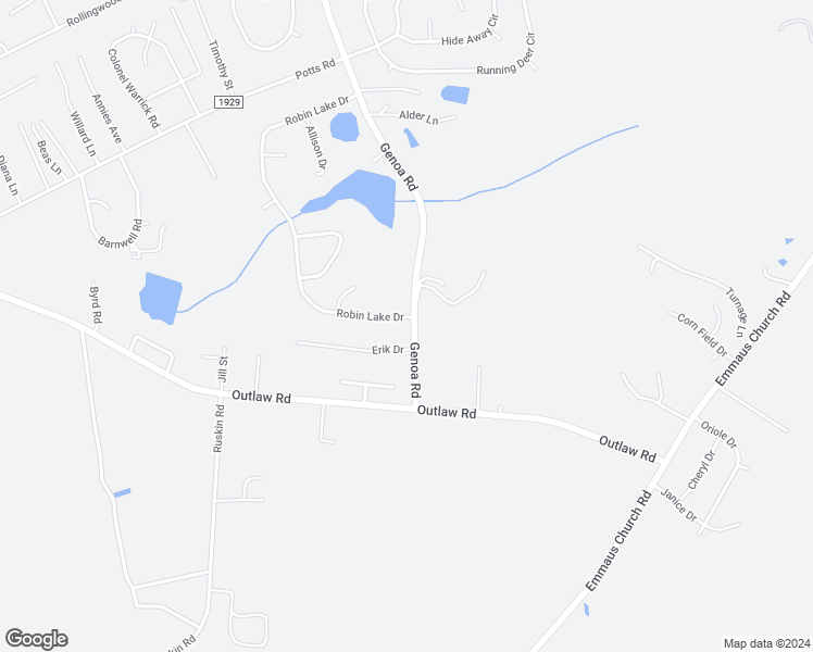 map of restaurants, bars, coffee shops, grocery stores, and more near 423 Robin Lake Drive in Brogden