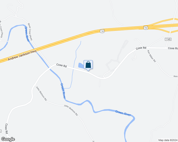 map of restaurants, bars, coffee shops, grocery stores, and more near 6333 Coxe Road in Rutherfordton