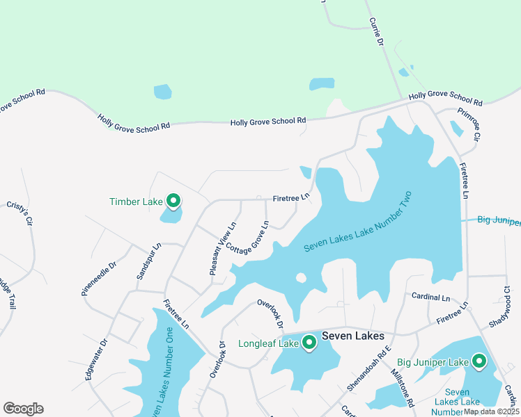 map of restaurants, bars, coffee shops, grocery stores, and more near 102 Cottage Grove Lane in Seven Lakes