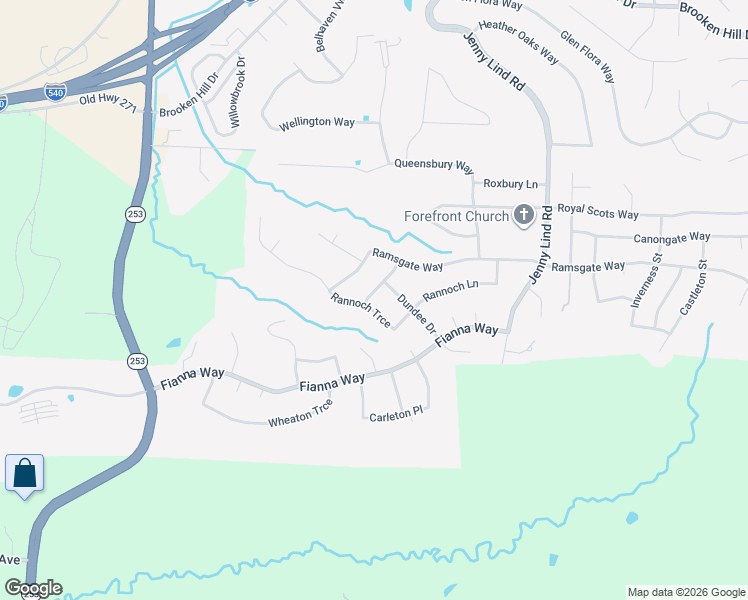 map of restaurants, bars, coffee shops, grocery stores, and more near 1916 Rannoch Trce in Fort Smith