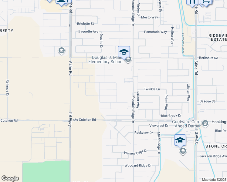 map of restaurants, bars, coffee shops, grocery stores, and more near 7345 Mountain Ridge Dr in Bakersfield