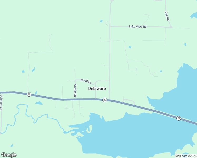 map of restaurants, bars, coffee shops, grocery stores, and more near 196 Wood Lane in Delaware