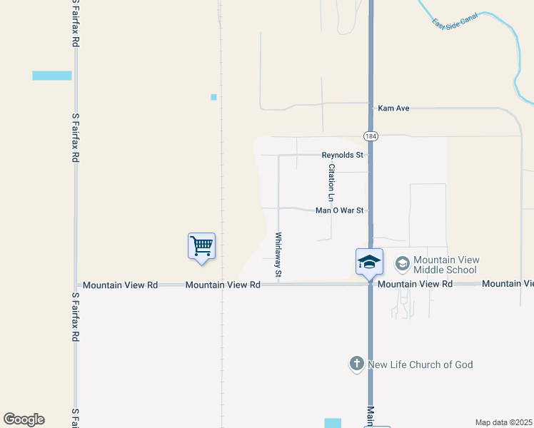 map of restaurants, bars, coffee shops, grocery stores, and more near 7704 Whirlaway Street in Bakersfield