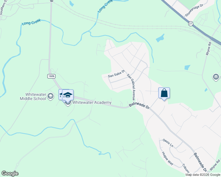 map of restaurants, bars, coffee shops, grocery stores, and more near 2004 Verde Creek Road in Charlotte
