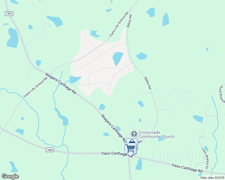 map of restaurants, bars, coffee shops, grocery stores, and more near 657 Herons Brook Drive in Whispering Pines