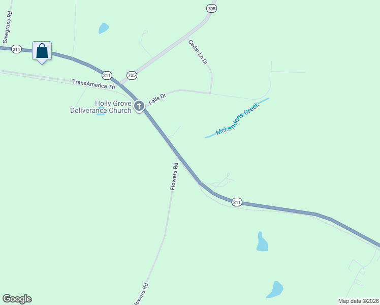 map of restaurants, bars, coffee shops, grocery stores, and more near 2705 North Carolina 211 in Eagle Springs