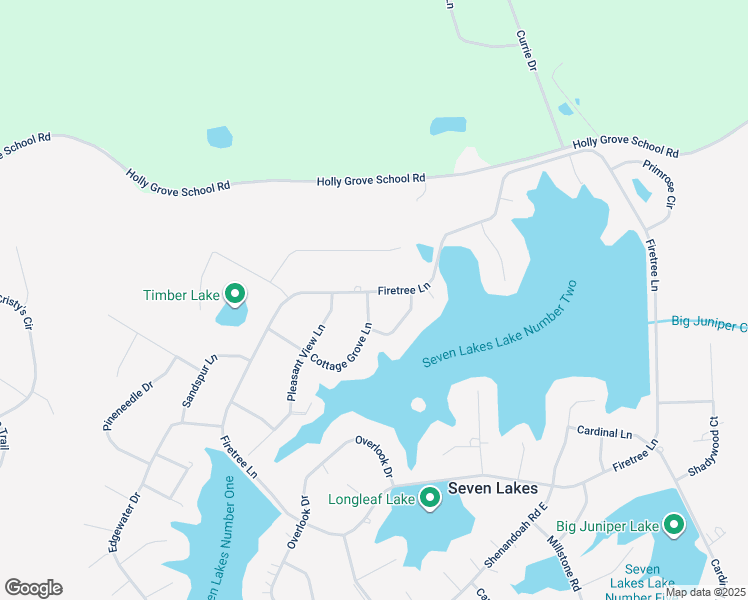 map of restaurants, bars, coffee shops, grocery stores, and more near 227 Firetree Lane in Seven Lakes