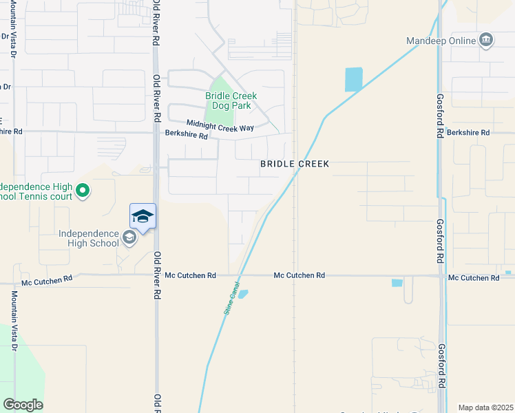 map of restaurants, bars, coffee shops, grocery stores, and more near 9110 Winding Stream Avenue in Bakersfield