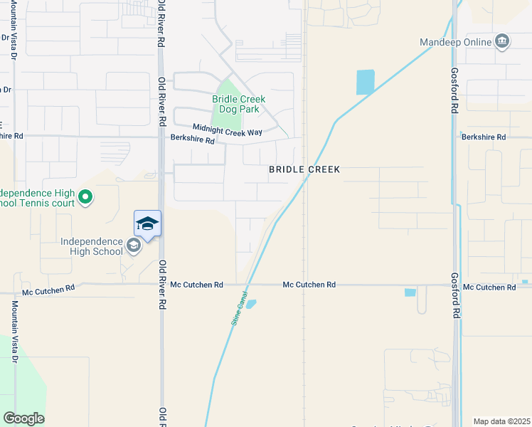 map of restaurants, bars, coffee shops, grocery stores, and more near 9110 Winding Stream Avenue in Bakersfield