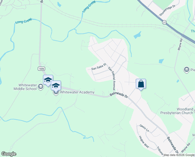 map of restaurants, bars, coffee shops, grocery stores, and more near 2004 Verde Creek Road in Charlotte