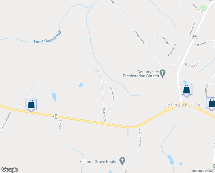 map of restaurants, bars, coffee shops, grocery stores, and more near 245 Hannah Lori Drive in Cameron