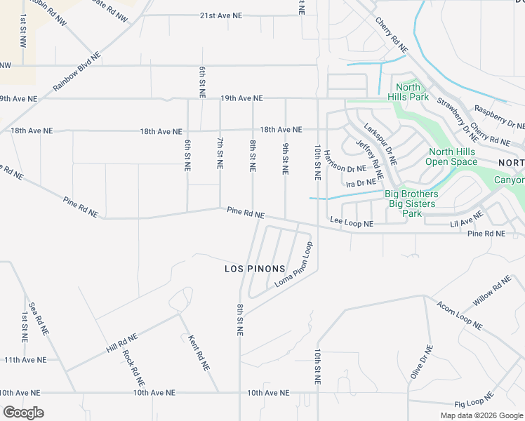 map of restaurants, bars, coffee shops, grocery stores, and more near 941 Loma Pinon Loop in Rio Rancho