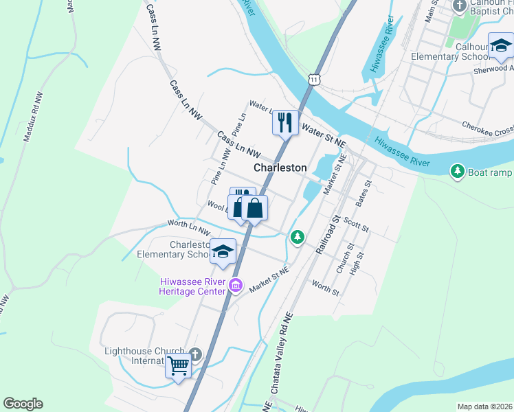 map of restaurants, bars, coffee shops, grocery stores, and more near 8903 Hiwassee Street in Charleston