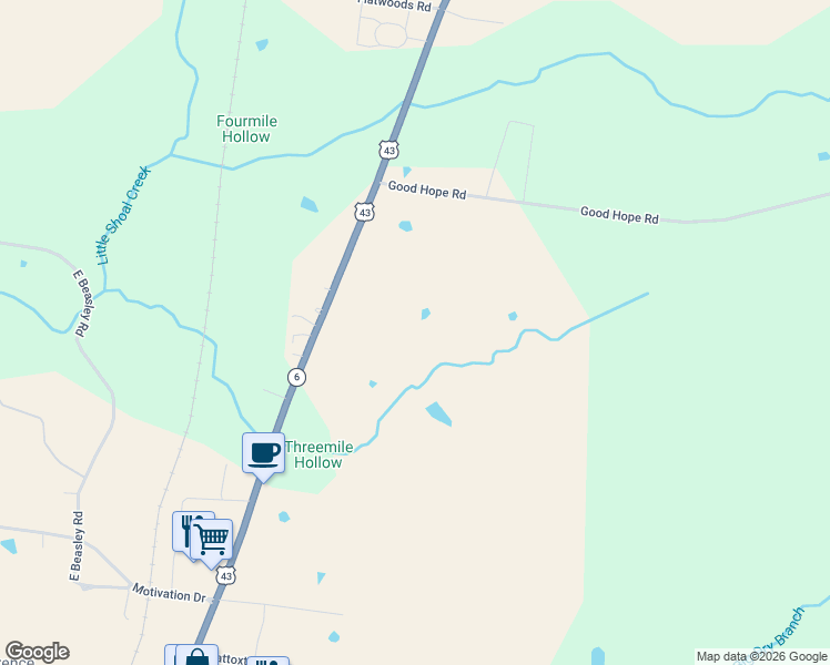map of restaurants, bars, coffee shops, grocery stores, and more near 2782 U.S. 43 in Lawrenceburg