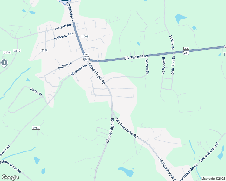 map of restaurants, bars, coffee shops, grocery stores, and more near 285 Chase High Road in Forest City