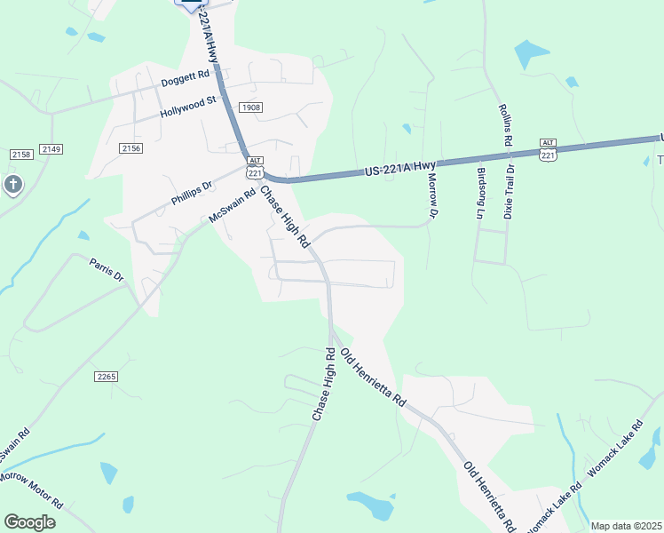 map of restaurants, bars, coffee shops, grocery stores, and more near 285 Chase High Road in Forest City