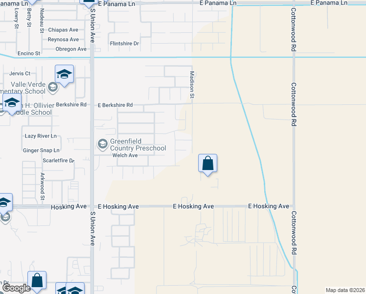 map of restaurants, bars, coffee shops, grocery stores, and more near 830 Berkshire Road in Bakersfield