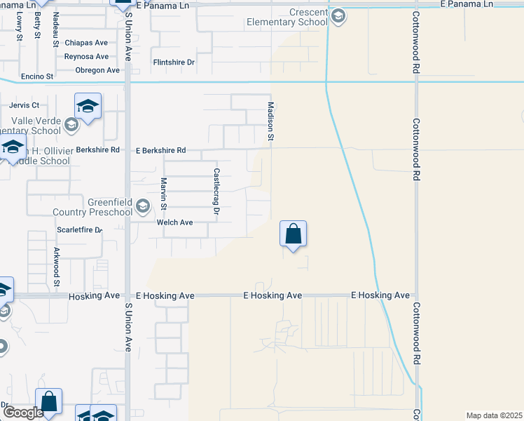 map of restaurants, bars, coffee shops, grocery stores, and more near 830 Berkshire Road in Bakersfield